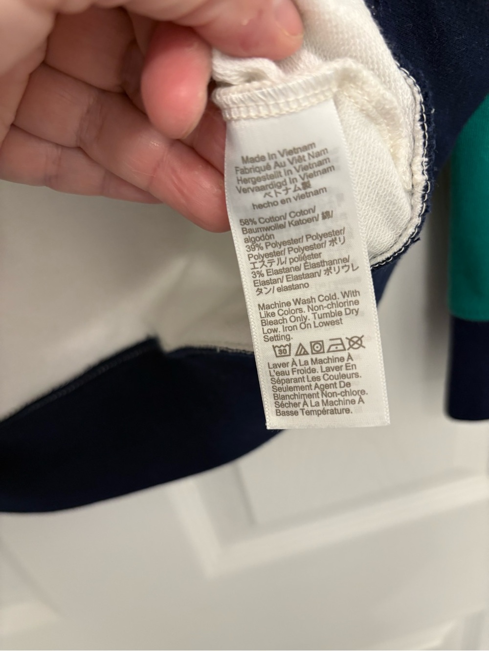 J. Crew Colorblock Raglan Crewneck Sweater in Cream, Green & Navy - Picture 5 of 5